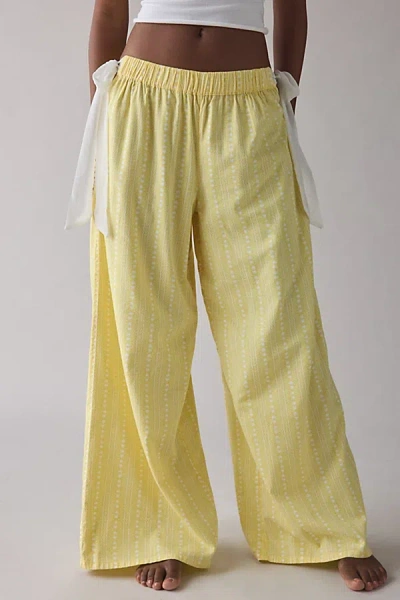 Out From Under Eat Your Heart Out Side-tie Bow Pj Pants In Yellow, Women's At Urban Outfitters In Yellow
