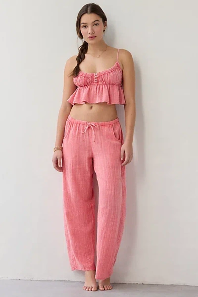 Out From Under Golden Hour Low-rise Wide Leg Pant In Coral, Women's At Urban Outfitters In Pink