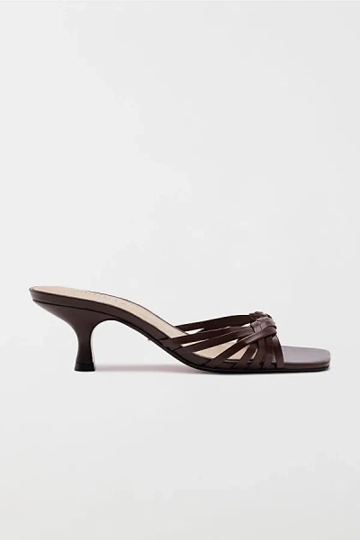 Schutz Tara Interlaced Slide Sandal In Brown