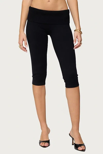 Edikted Skyla Knit Capri Pants In Black, Women's At Urban Outfitters In Black