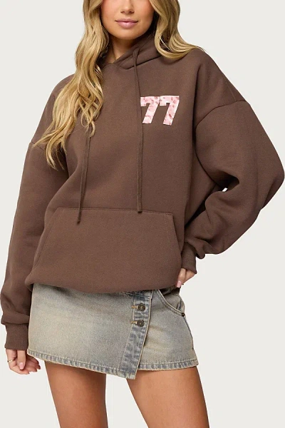 Edikted Leopard 77 Oversized Hoodie In Brown, Women's At Urban Outfitters In Brown
