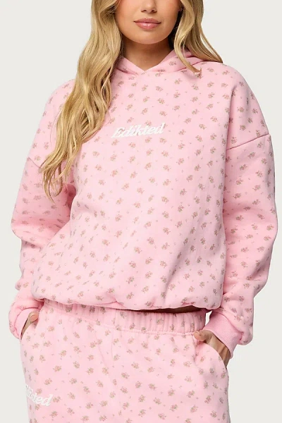 Edikted Flower Power Hoodie In Pink