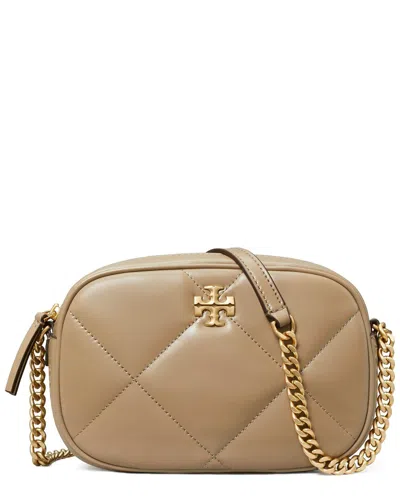 Tory Burch Kira Diamond-quilted Leather Crossbody Bag In Taupe Oak