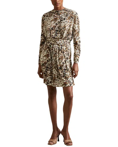 Reiss Jala Printed Wool-blend Dress In Multi