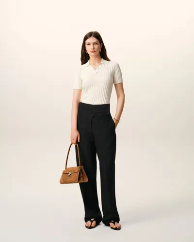 Ami Alexandre Mattiussi Black New Wool Wrapped Belted Trousers Black In Black