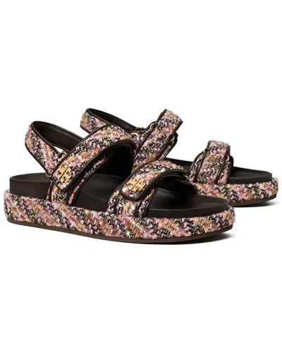 Tory Burch Kira Leather-trim Sport Sandal In Brown