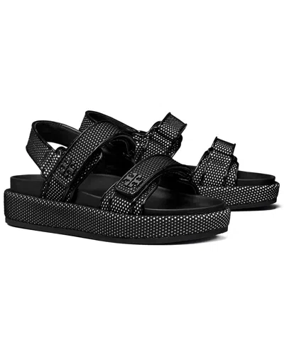 Tory Burch Kira Leather-trim Sport Sandal In Black