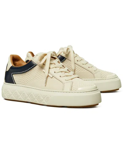 Tory Burch Ladybug Leather-trim Knit Sneaker In White