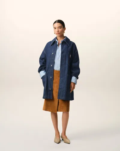 Ami Alexandre Mattiussi Blue Cotton Ami Paris Heritage Label Worker Jacket Blue In Purple