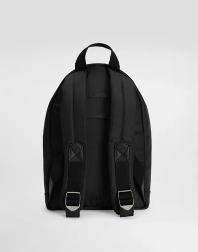 Dolce & Gabbana Nylon Backpack With Dg Patch In Black