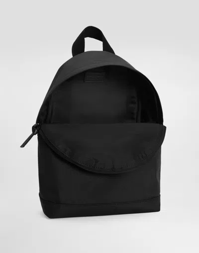 Dolce & Gabbana Nylon Backpack With Dg Patch In Black