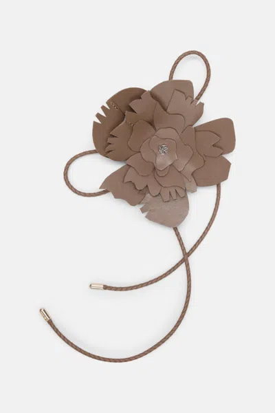 Dorothee Schumacher Handgefertigtes Flower-accessoire Aus Leder In Brown