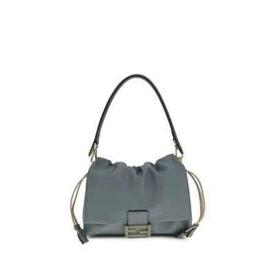 Fendi Light Blue Calf Leather Bos Taurus Shoulder Bag