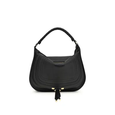 Chloé Black Calf Leather Bos Taurus Shoulder Bag In Black