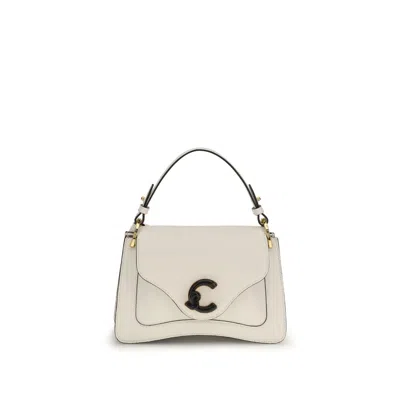 Coccinelle Cream Calf Leather Bos Taurus Handbag In Neutral