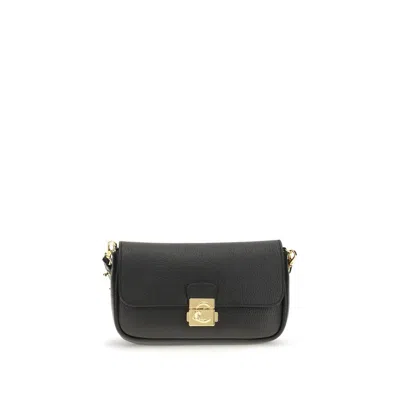 Coccinelle Black Calf Leather Bos Taurus Shoulder Bag In Black