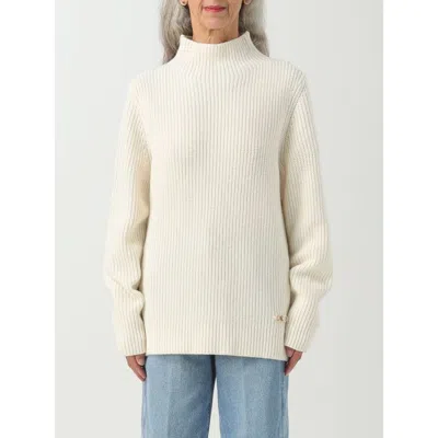 Michael Kors Bicolor Merino Wool Sweatshirt In White