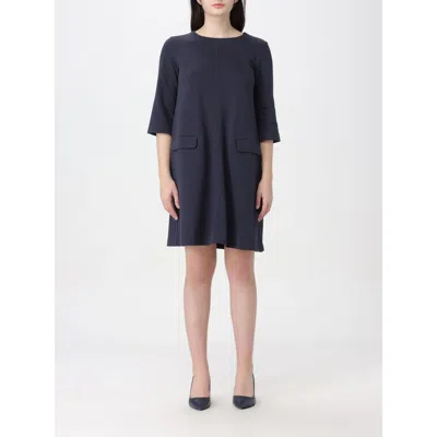 Max Mara Blue Cotton Casual Dress In Blue
