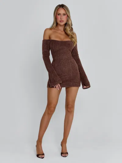 Outcast Juno Mini Dress Brown In Brown