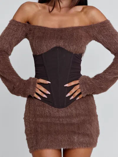 Outcast Juno Mini Dress Brown In Brown
