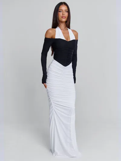 Outcast Tahiti Maxi Dress White/black In White