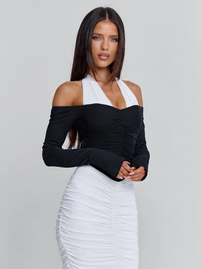 Outcast Tahiti Maxi Dress White/black In White