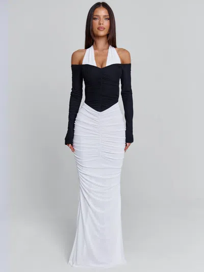 Outcast Tahiti Maxi Dress White/black In White