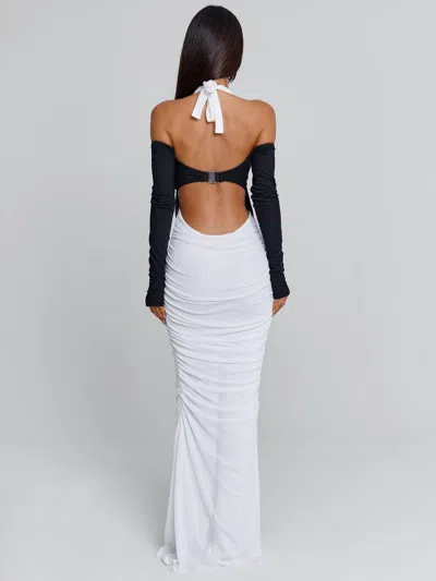 Outcast Tahiti Maxi Dress White/black In White