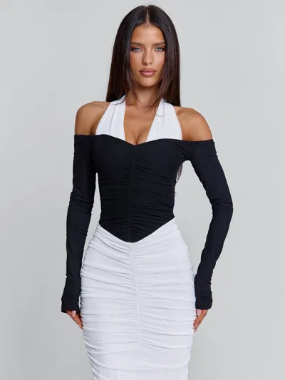 Outcast Tahiti Maxi Dress White/black In White