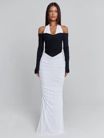 Outcast Tahiti Maxi Dress White/black In White