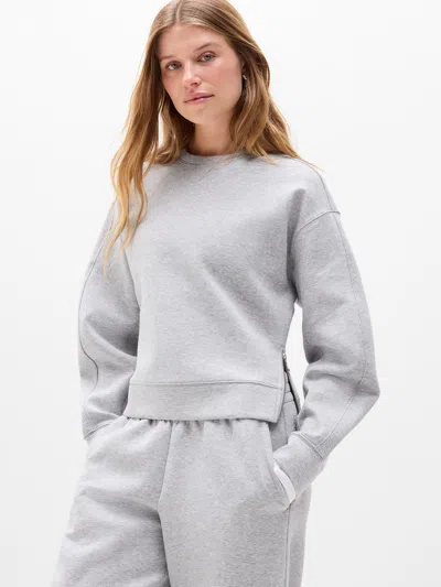 Athleta Form Knit Crew Sweatshirt In Gray