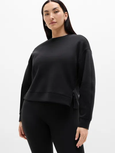 Athleta Form Knit Crew Sweatshirt In Black