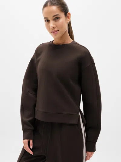 Athleta Form Knit Crew Sweatshirt In Brown