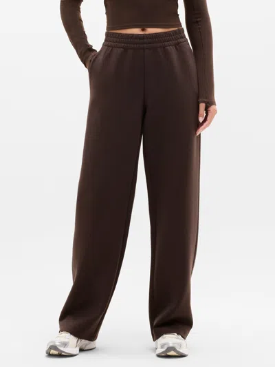 Athleta Form Knit Mid Rise Straight Pant In Brown