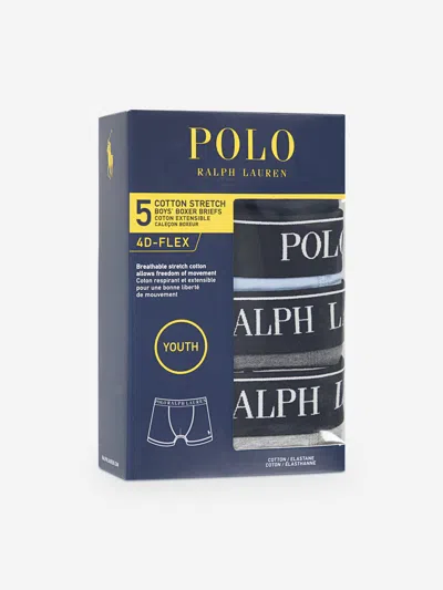 Ralph Lauren Kids' Assorted 5 Pack Cotton Blend Boxer Briefs In Multi