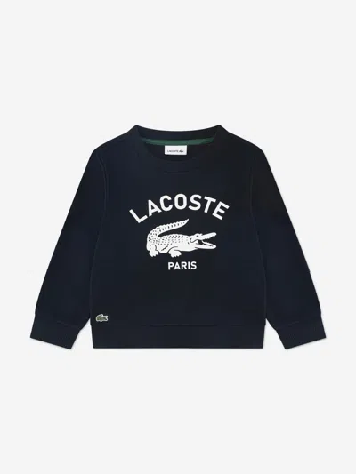 Lacoste Boys Soft Branding Tracksuit In Black