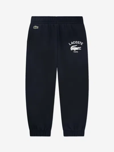 Lacoste Boys Soft Branding Tracksuit In Black
