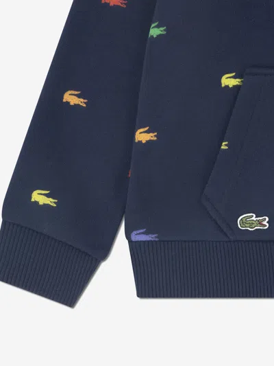 Lacoste Boys Allover Croc Tracksuit In Blue