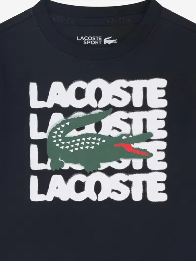 Lacoste Boys Logo Sprayed Word T-shirt In Black