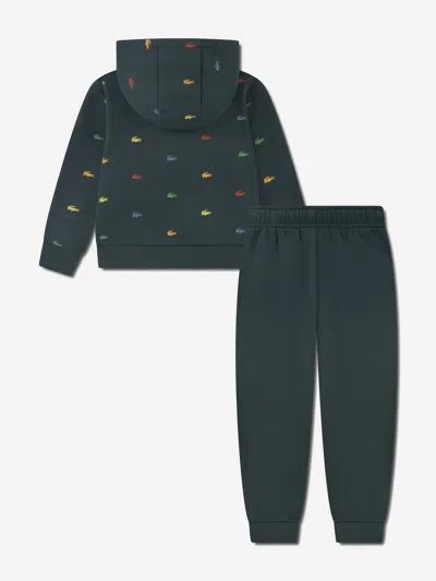 Lacoste Boys Allover Croc Tracksuit In Blue