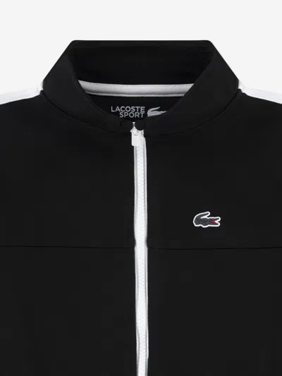 Lacoste Boys Contrast Seam Track Jacket In Black