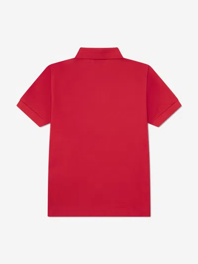Lacoste Boys Petit Pique Polo Shirt In Red