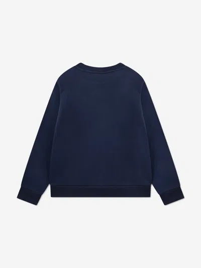Lacoste Boys Chenille Logo Sweatshirt In Blue