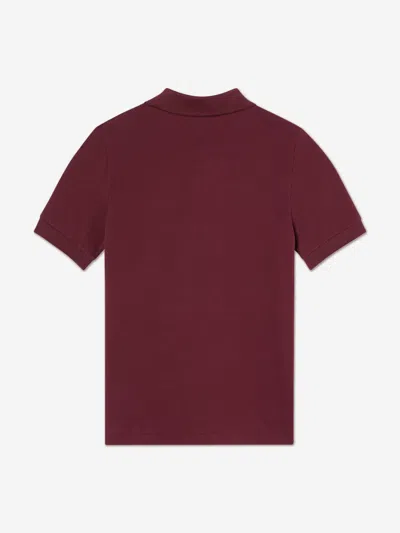 Lacoste Boys Pique Polo Shirt In Burgundy