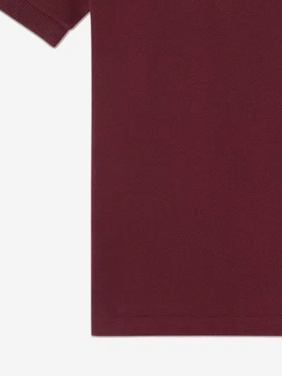 Lacoste Boys Pique Polo Shirt In Burgundy
