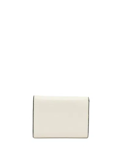 Valextra Isis Trifold Wallet Textured Finish Envelope In White