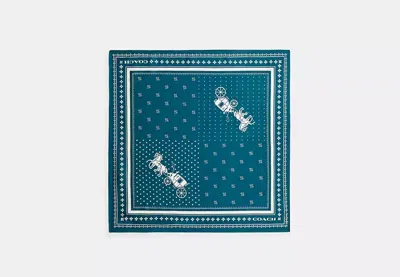 Coach Outlet Horse And Carriage Dot Print Silk Bandana In Blue
