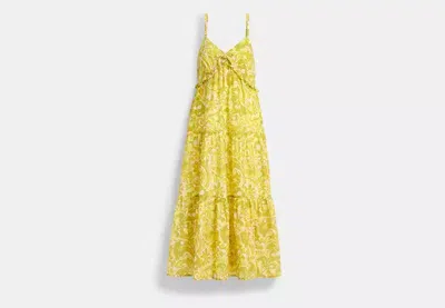 Coach Outlet Cotton Voile Maxi Dress In Yellow