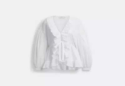 Coach Outlet Ruffle Blouse In White