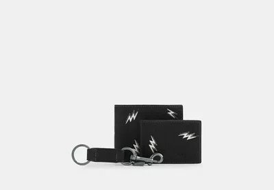 Coach Outlet Boxed 3-in-1 Wallet Gift Set With Lightning Bolt Print In Black